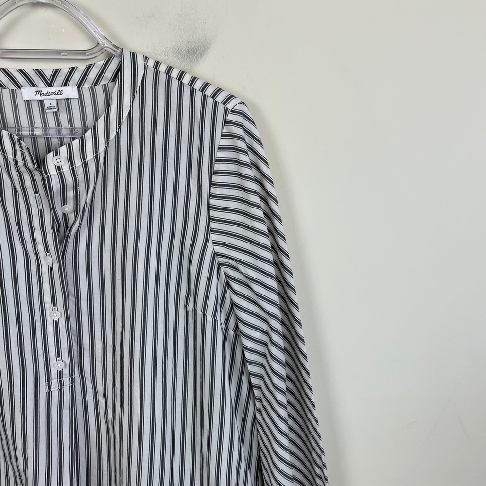 Madewell Striped Button Down Flare Sleeve Blouse - Picture 5 of 8